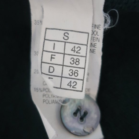 WOMENS GUIDO LOMBARDI GREEN WOOL CASHMERE BLEND SHORT SLEEVE SWEATER S * - Picture 12 of 14